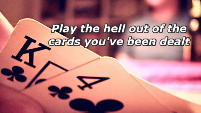 Playing cards showing a King of clubs and a four of clubs