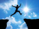 Man jump through the gap.