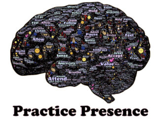 illustration of brain with a lot of texts inside it in all directions and sizes, symbolizing the constant chatter